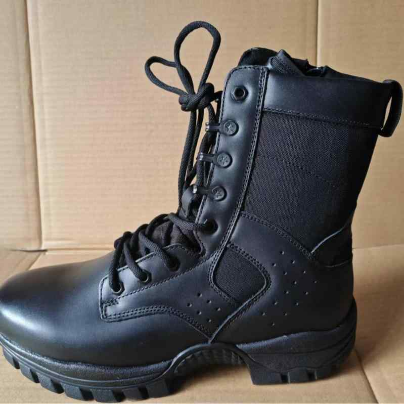 ブーツ 男性用 耐摩耗 サイドジップ アウトドア トレーニング 登山靴 ミリタリー サバゲー デザートブーツ 黒 白