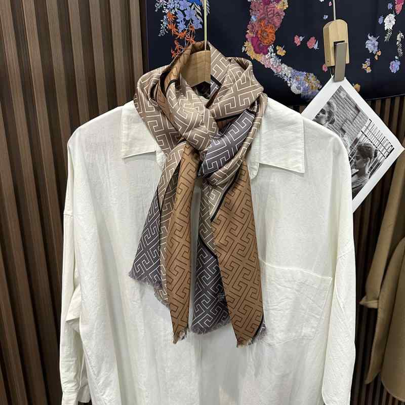 マフラー 男性用 シルク 100% 桑蚕糸 ストライプ柄 ビジネス 保温 防寒 上品 秋冬 ギフト プレゼント3