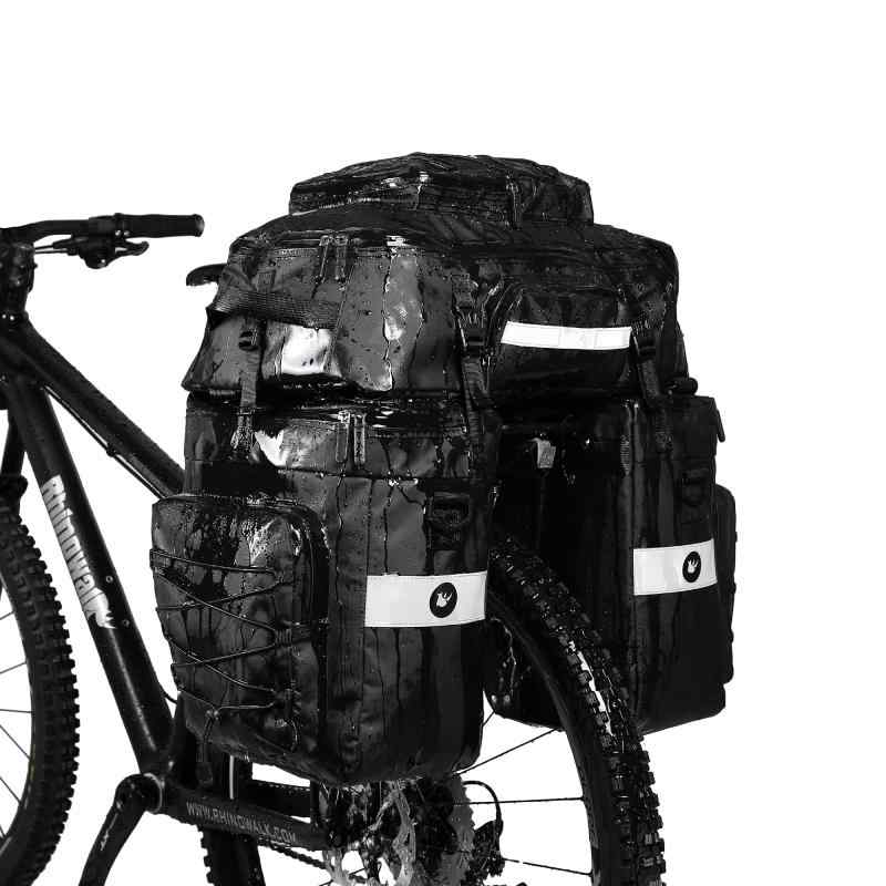 Rhinowalk リアバッグ 自転車サイドバッグ 75L大容量 キャリアバッグ 防水 パニアバッグセット モジュール自転車バッグ 多機能 収納力 取り付け簡単 サイクリングツーリングバッグ レインカバ