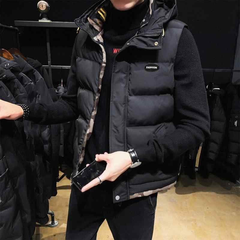 ベスト 男性用 中綿ベスト アウター 韓国 ファッション 流行 合体 形状 ポリエステル 大? ブラック グレー
