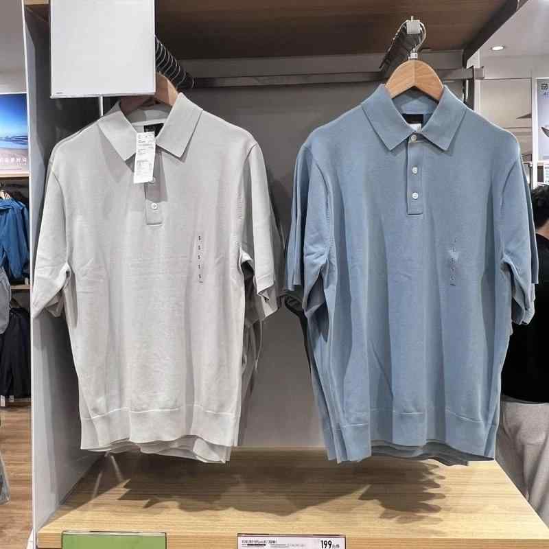 ニットシャツ 男性用 半袖 トップス 桑絹 カジュアル 洗える オリーブ色 ピンク系