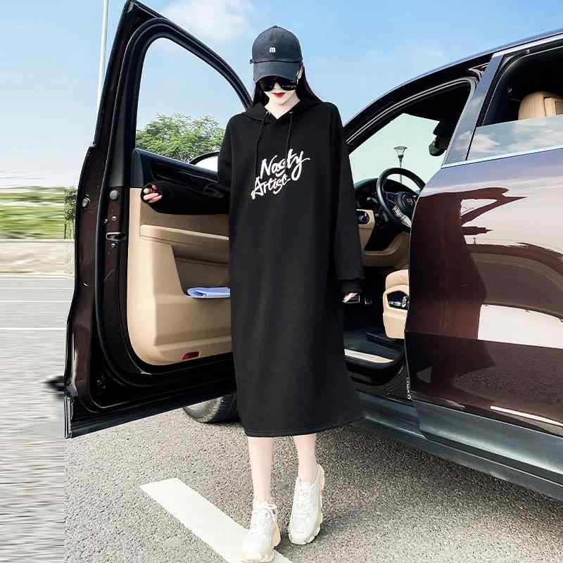ワンピース レディース 秋冬 裏起毛 パーカーワンピース ロング丈 長袖 韓国 かわいい カジュアル 普段使い3