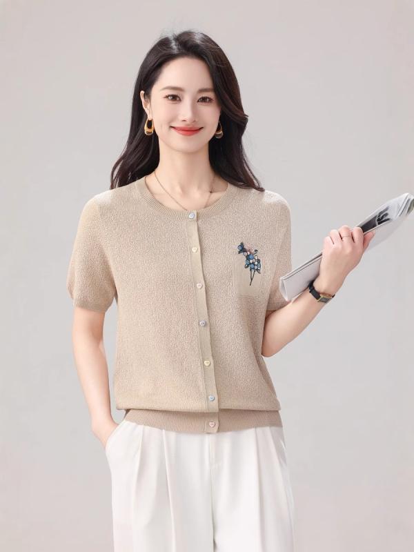 Tシャツ レディース 半袖 接触冷感 トップス ラウンドネック 再生繊維 ゆったり 涼しい 通勤着 普段使い シャーベットカラー M L XL XXL 春夏3