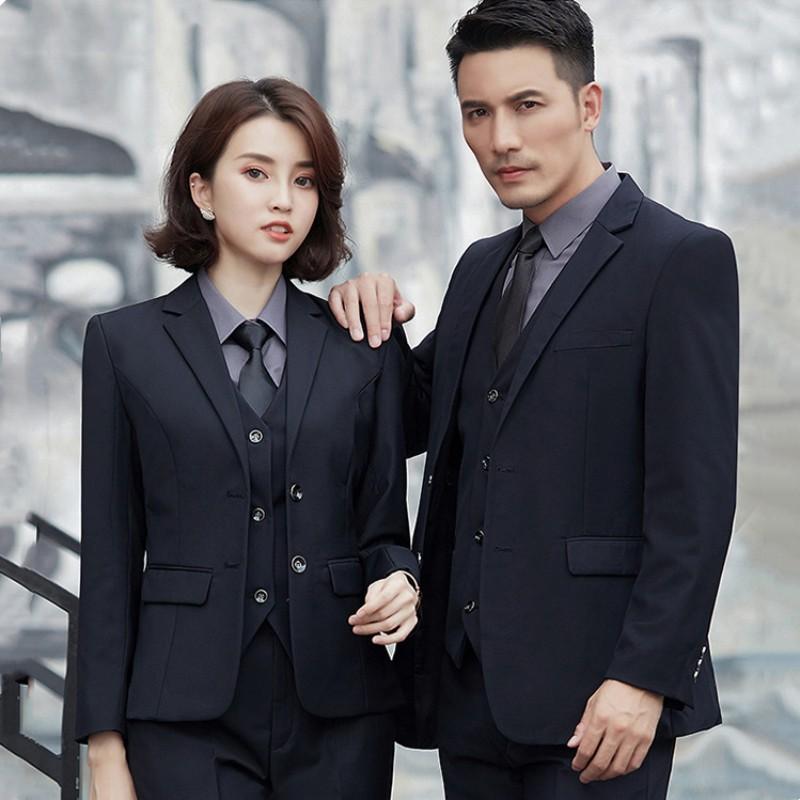 スーツ メンズ 男性用 スリム 韓国風 結婚式 フォーマル 3点セット ジャケット パンツ ベスト ポリエステル ブラック ネイビー グレー 普段使い ビジネス オフィス