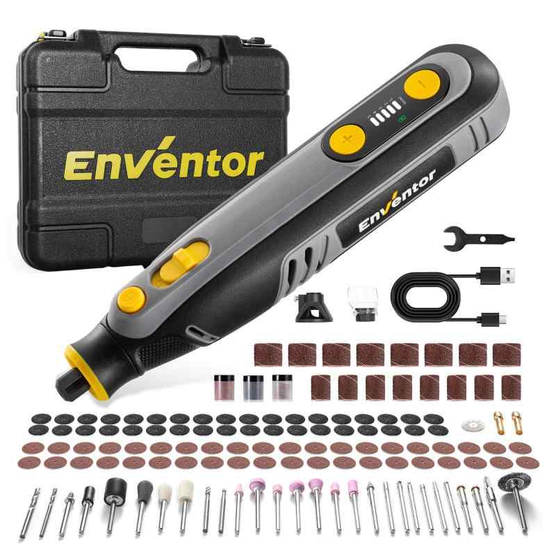 Enventor ペン型ミニルーター ワイヤレス ミニルーター リューター DIY工具セット 電動 高速回転 彫刻