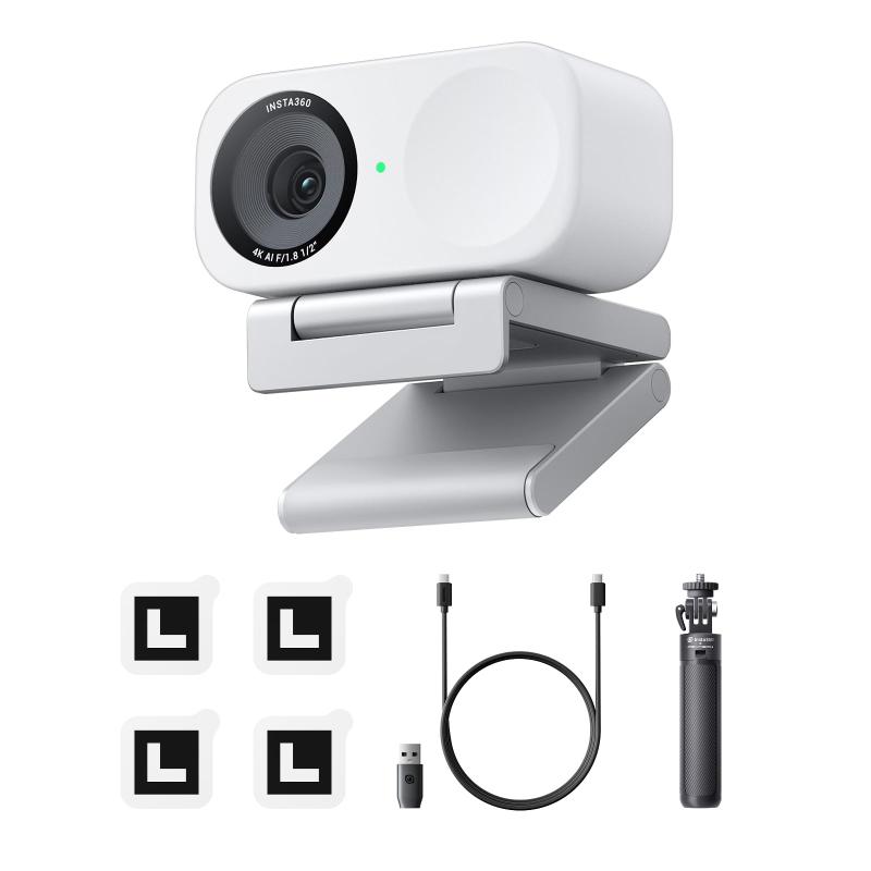 Insta360 Link 2C - PC/Mac 用 4K ウェブカメラ、1/2 インチセンサー、自動フレーミング、HDR、AI ノイズキャンセリング マイク、配信やビデオ通話、ゲーム配信に役立つジェスチャー操作、Zoom、Teams|YKsakai