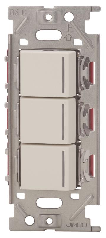 神保電器/NKW3路チェックランプ付きスイッチセット トリプル ピュアホワイト(PW) NKW03012|YKsakai
