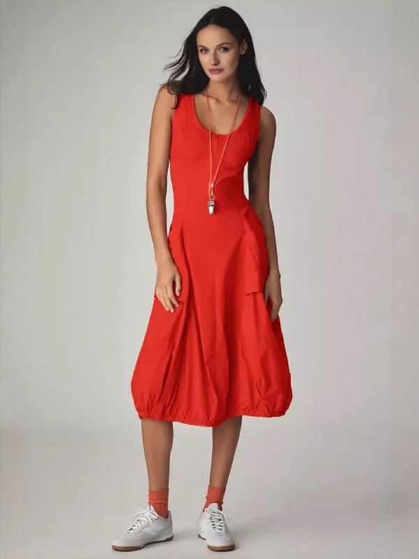 ワンピース レディース ノースリーブ タンクトップ ミニドレス 春夏 Uネック 赤 オレンジ 緑 紫 公園 デート 旅行 キャミソールワンピース