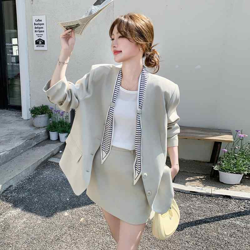 セットアップ レディース 春 Vネック レース ジャケット スカート 上下セット ポリエステル きれいめ おしゃれ かわいい 通勤 オフィス デート