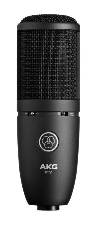 AKG (アーカーゲー) P120 Project Studio Line 【 ボーカル/楽器のレコーディングに最適 丈夫なオールメタルボディ 堅牢なデザイン ローカットフィルター パッド装備 カーディオイド 】 コンデンサ|YKsakai