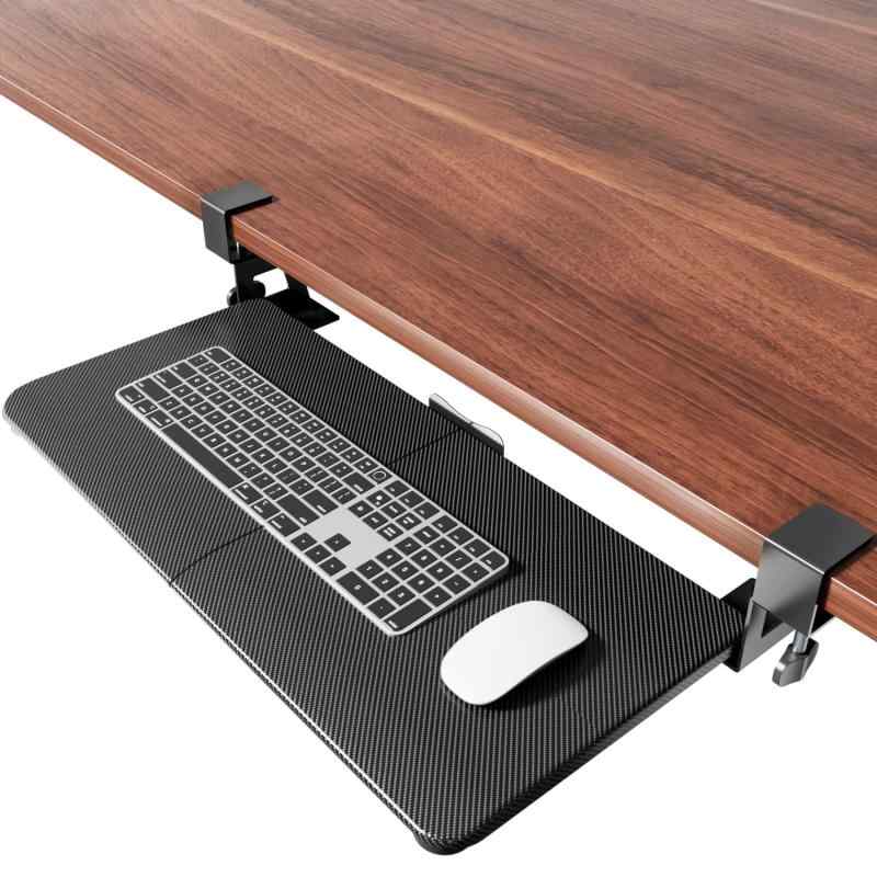 NearHub KD10 キーボードトレイ スライド式 C型クランプ式 キーボードスライダー PCデスクエクステンダー 引き出し 後付け 大型 762*300*95mm 耐荷重5kg 高安定性 穴あけ不要 取り付け簡単 ネジ式 マ