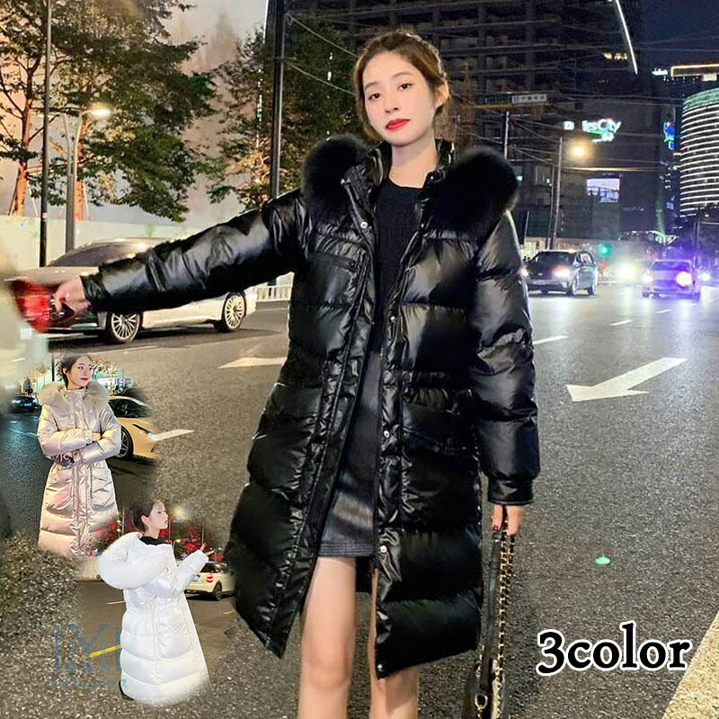 ダウンコート ロングコート レディース ジャケット ロング丈 体型カバー 秋冬服 フード付き ダウン ベンチコート ロングコート ファーコート 膝下 着痩せ 防風 防寒 防温 女性 ロングコート おしゃれ 黒 白 シャンパン|ワイエムハウス
