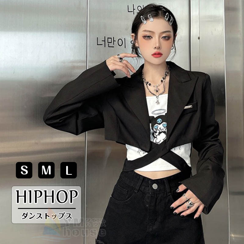 楽天市場】ショートジャケット レディース ダンストップス 黒 ブラック