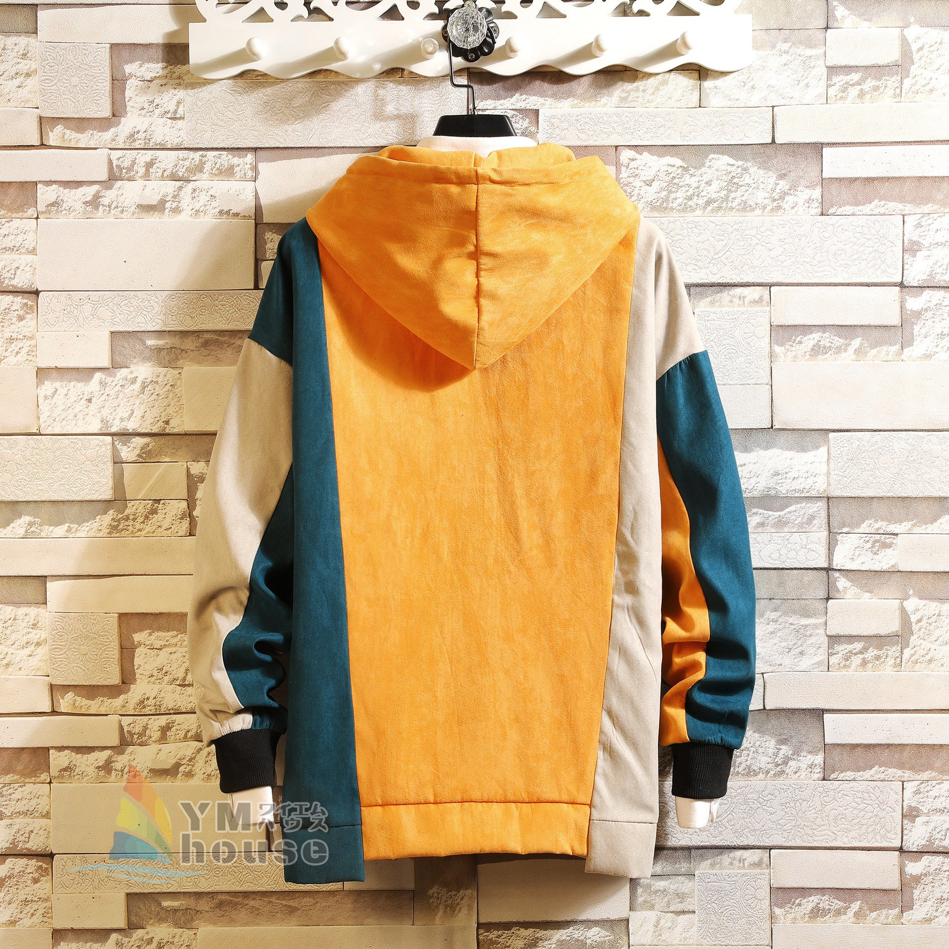 楽天市場 パーカー メンズ プルオーバーパーカー 切り替え 長袖パーカー フード付き メンズトップス 大きいサイズ 秋冬 スウェット おしゃれ スポーツウェア ワイエムハウス