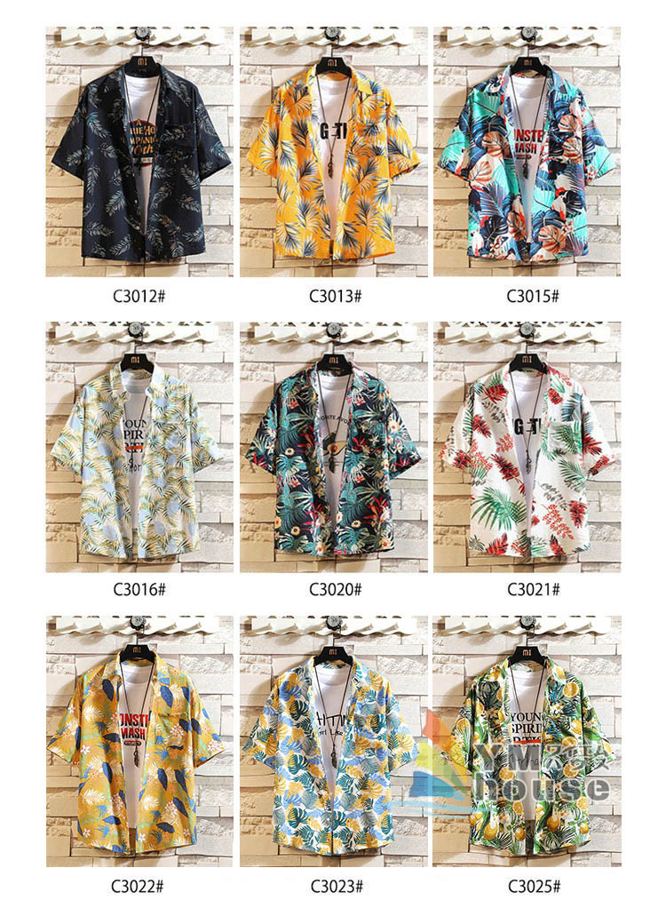 楽天市場 アロハシャツ 半袖シャツ メンズ カジュアルシャツ 夏 レジャー メンズトップス 柄物 花柄 植物柄 ボタニカル オシャレ 父の日 ワイエムハウス