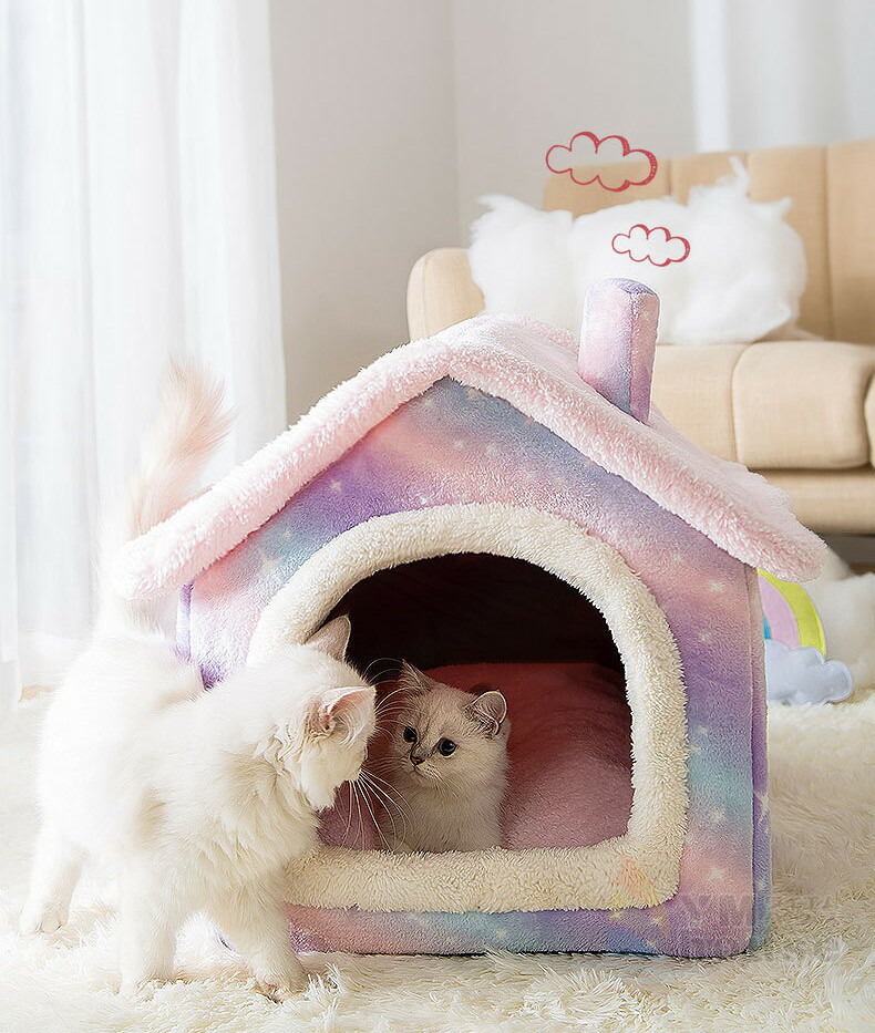 ペットハウス 犬猫ベッド ふわふわ イヌ小屋 ドーム型 ネコ用 ハウス ペット用品 可愛い 小型犬 布団 暖か 柔らかい 洗える 犬ベッド 犬用 猫 猫 犬小屋 お1人様1点限り 猫犬小屋