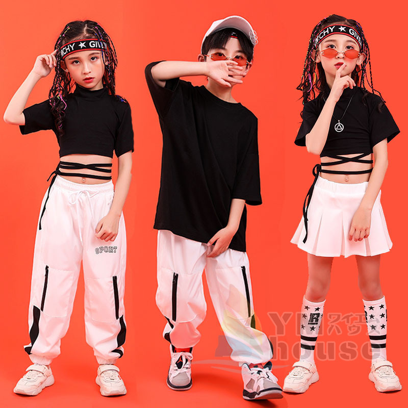 楽天市場 キッズダンス衣装 ヒップホップ トップス へそ出し サルエルパンツ スカート Hiphop 女の子 男の子 ダンス衣装 ヒップホップ 韓国 ダンス Kids Dance ダンス Tシャツ ストリート 原宿 Jazz ダンスウェア ジュニア オシャレ 発表会 ワイエムハウス