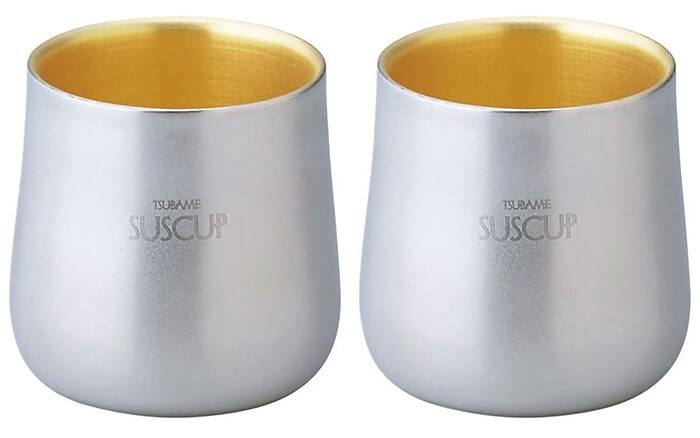 【頑張って送料無料！】 SUSCUP ファッションタンブラーさくらペア｜18-8 ステンレス二重構造 内面24金メッキ（SKR-002）【燕市製｜株式会社O・S】