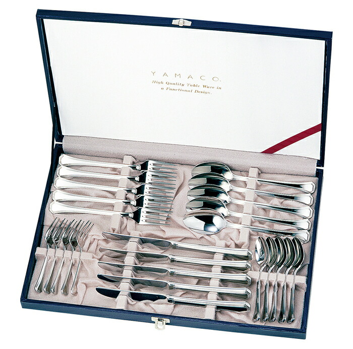 YAMACO ステンレス製カトラリーセット 25点 楽天市場】山崎金属工業製 YAMACO ELEGANCE 25pcsディナーセット