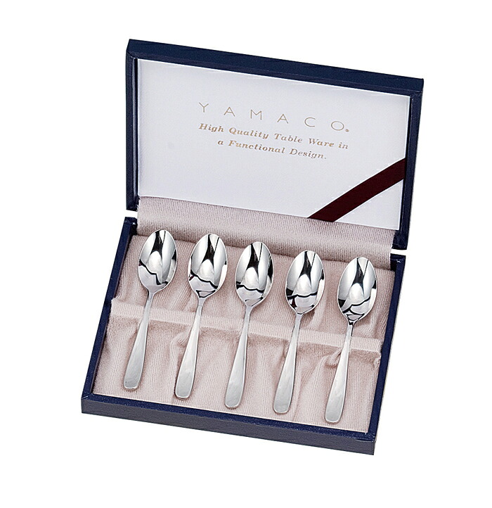 山崎金属工業製　YAMACO　 LILIAN　5pcs　コーヒースプーンセット コーヒスプーンが5本 GIFT　LA-5 【楽ギフ_のし】【楽ギフ_のし宛書】