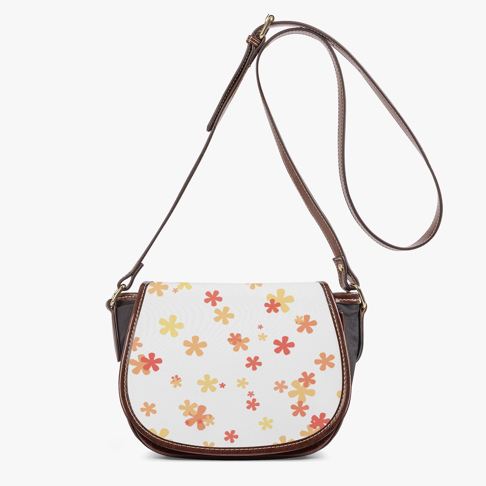 ほわほわ可愛いカラフル小花柄(サドルバッグ) サドルバッグ レディース バッグ 全て 可愛い 花 小花 カラフル シルエット 暖色系 冴木みやこ _ID018