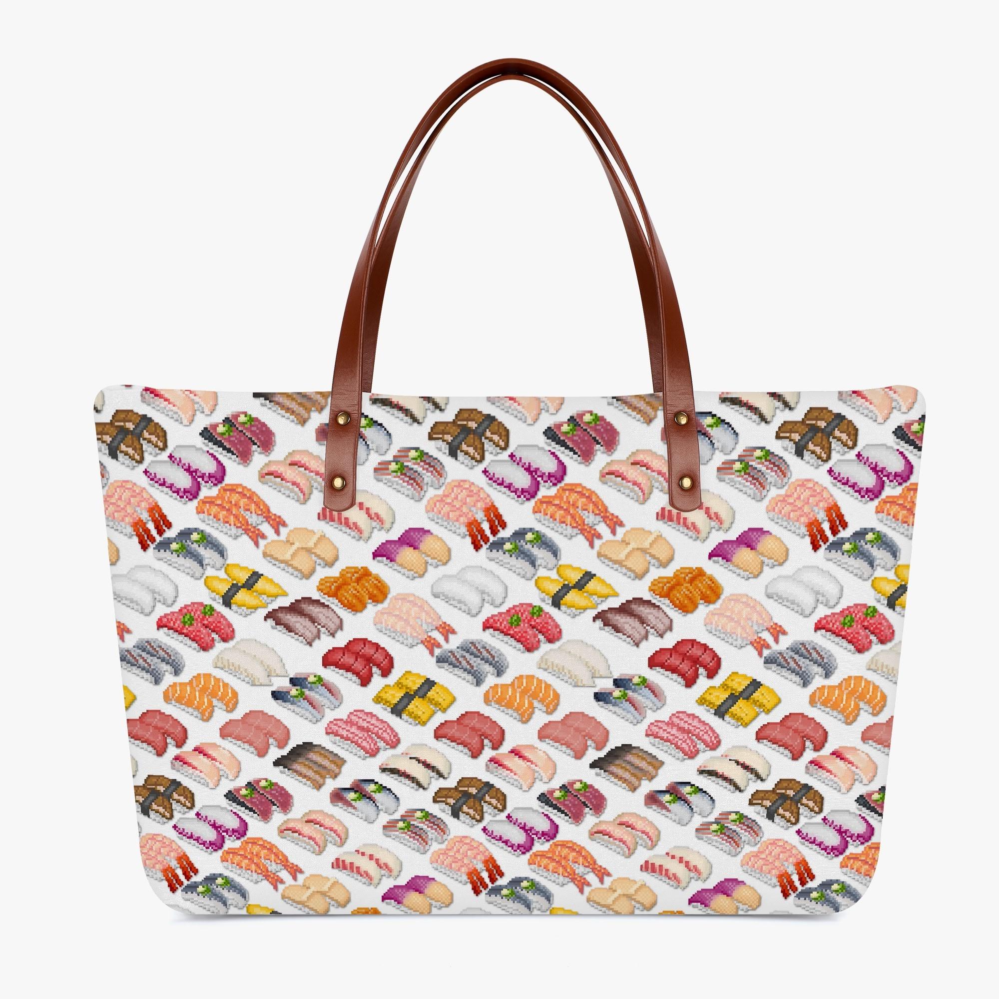 SUSHI_W_TB(トートバッグ) トートバッグ レディース バッグ 全て 寿司 スシ フード 食べ物 和食 ドット絵 nekototuribito _ID018