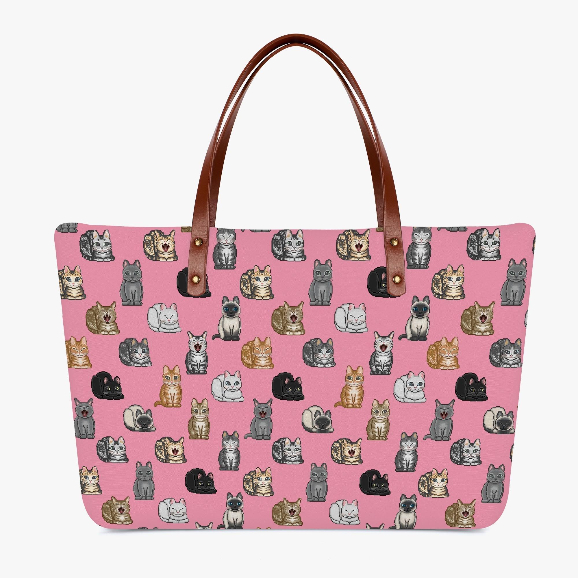 NEKO_10P_TB(トートバッグ) トートバッグ レディース バッグ 全て 猫 ネコ ねこ CAT ペット アニマル 動物 ドット絵 nekototuribito _ID018
