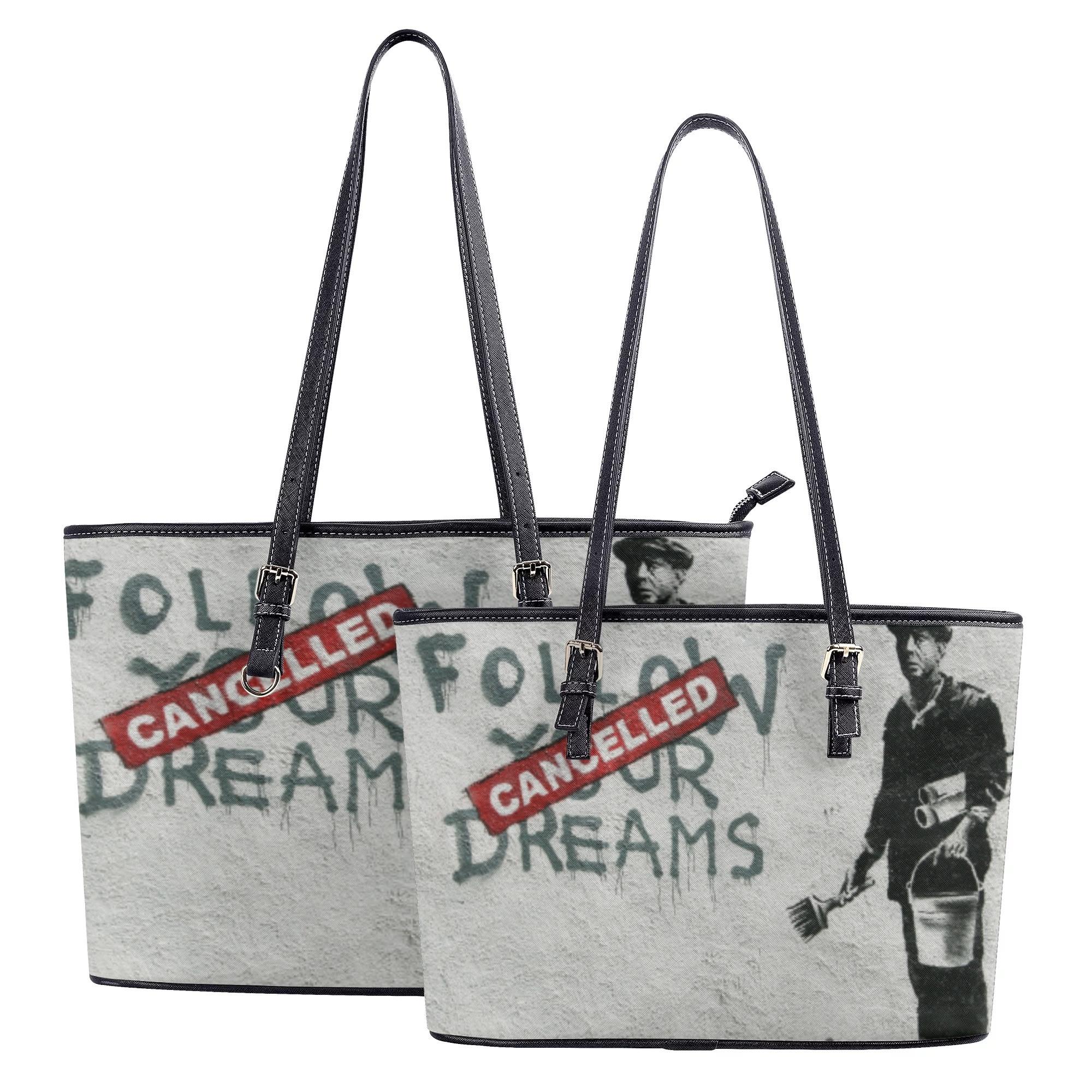 Banksy バンクシー 夢を追え follow your dreams(レザートートバッグ) レザートートバッグ レディース バッグ 全て public design _ID018