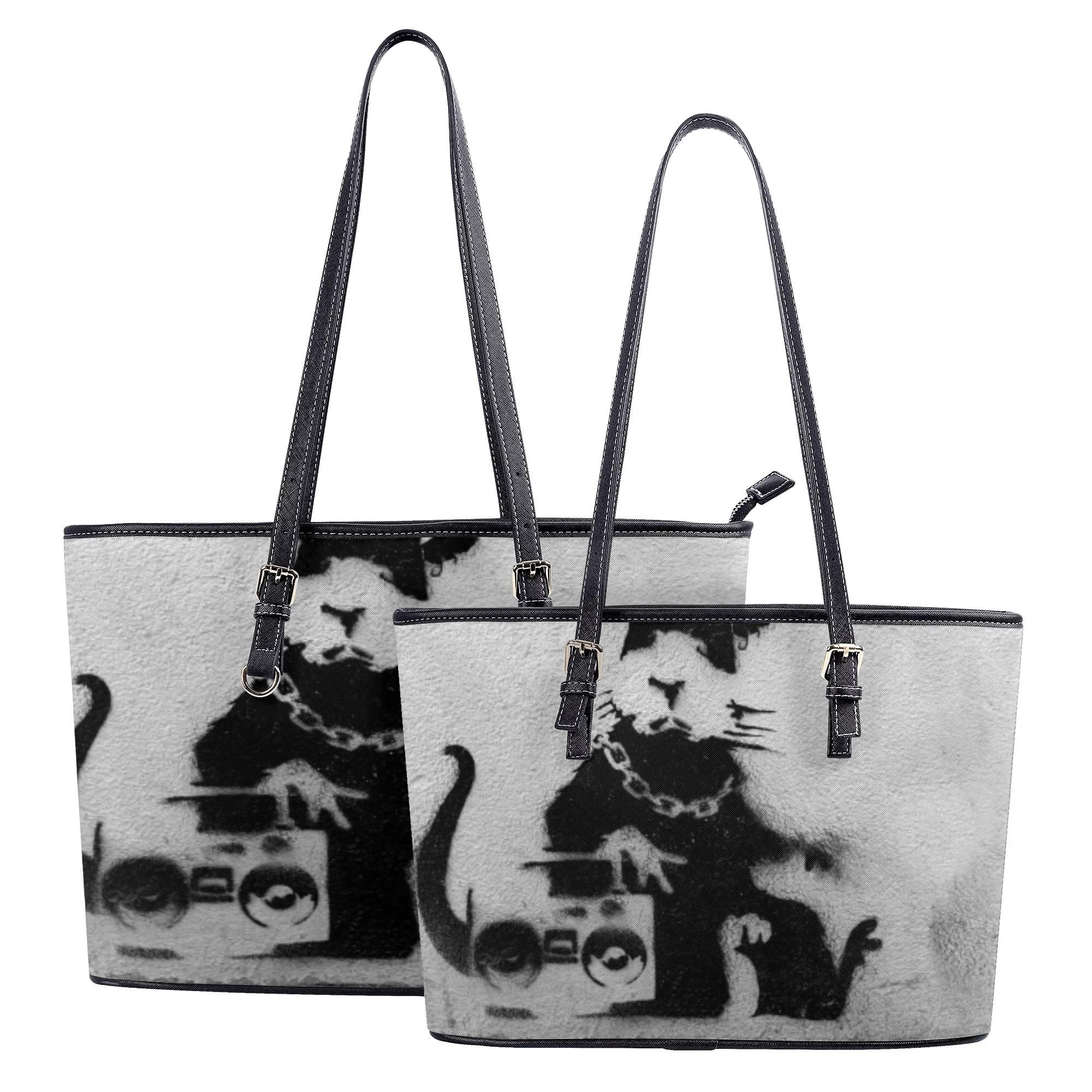Banksy バンクシー Banksus Militus Ratus 003 ラット マウス(レザートートバッグ) レザートートバッグ レディース バッグ 全て public design _ID018