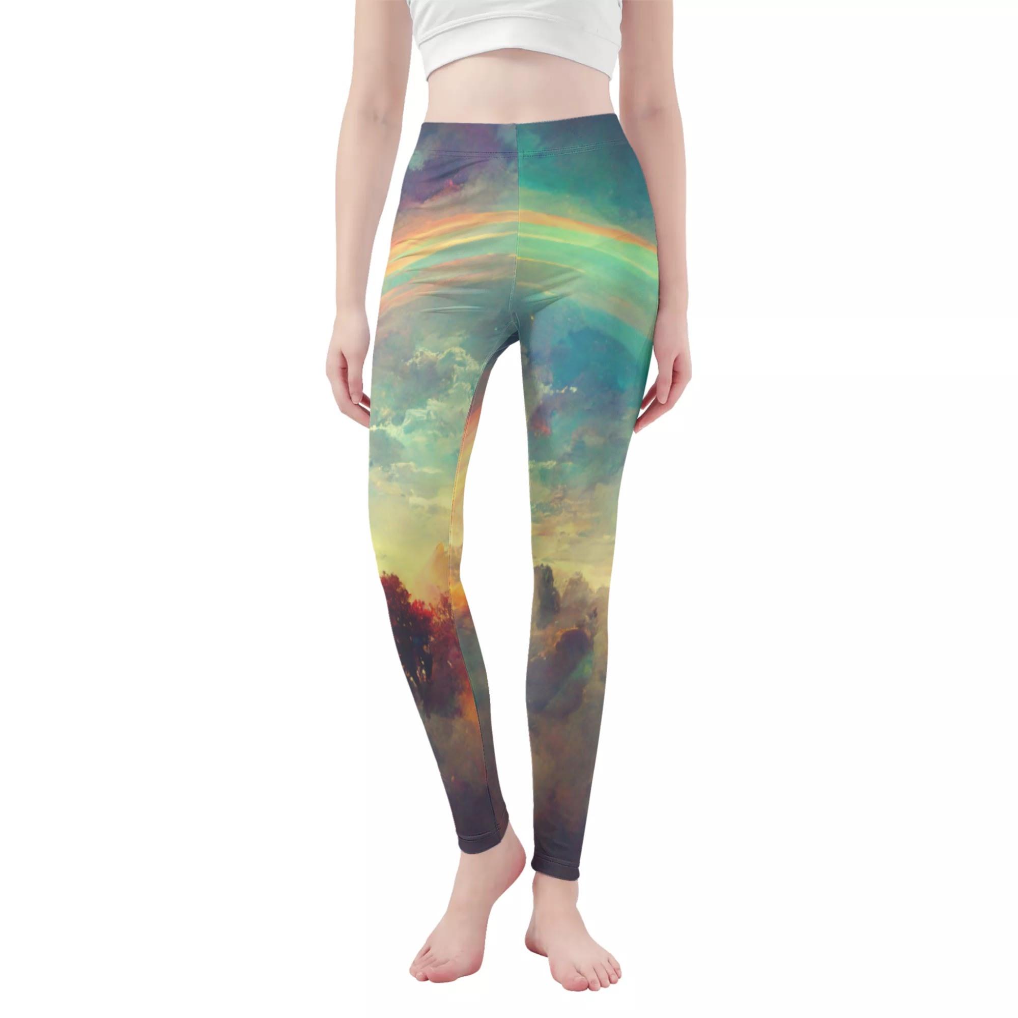 虹(レギンス 10分丈) レギンス 10分丈 レディース 全て AI AI画像 虹 AIR _ID018