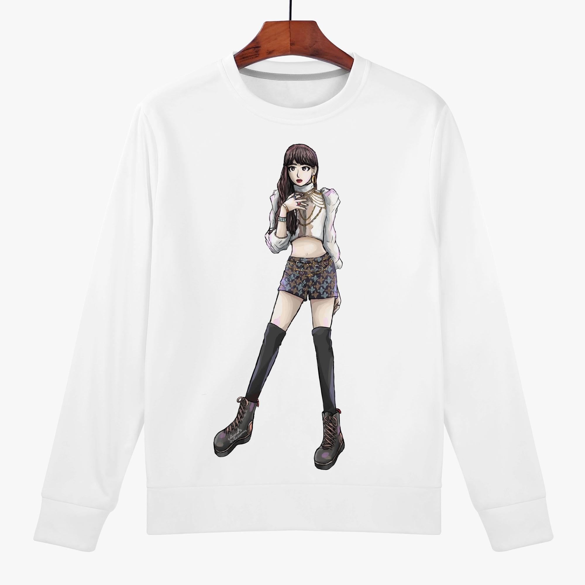 girl sweater design(レディーススウェット) レディーススウェット レディース 全て キャラクター アート 白色 可愛いです 素敵な eduard´s illusions _ID018