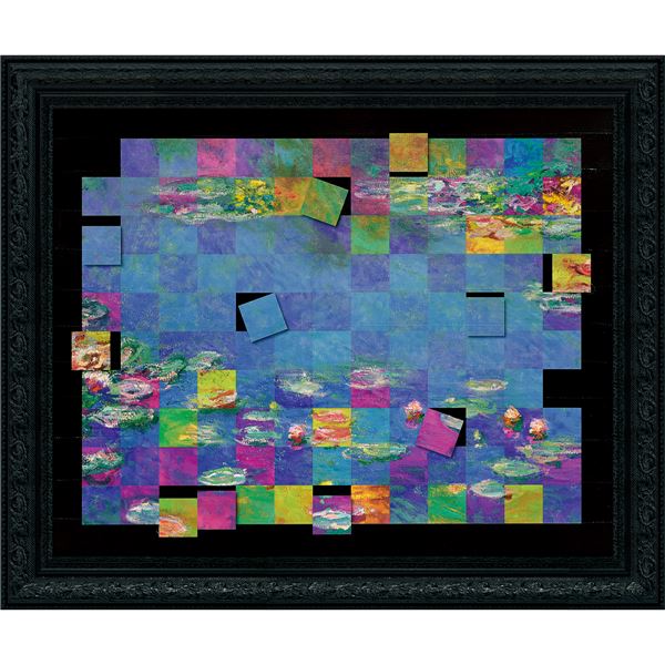 ユーパワー 名画モザイクアート Gel加工 アートフレーム Lサイズ モネ「睡蓮」_ID014