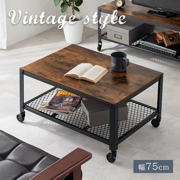 楽天市場】ローテーブル アイアン×オーク材 幅70cm 木製 無垢材 収納