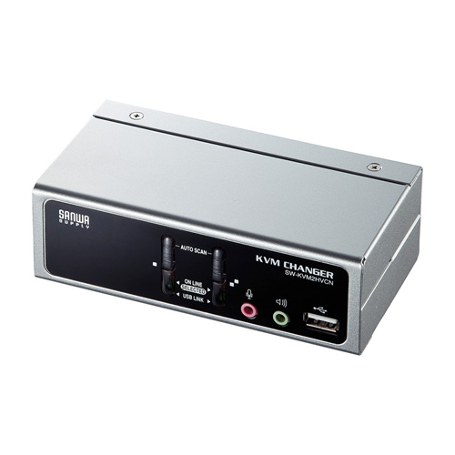 USB・PS/2コンソール両対応パソコン自動切替器（2：1） ディスプレイエミュレーション搭載 KVM サンワサプライ SW-KVM2HVCN 送料無料 メーカー保証 新品