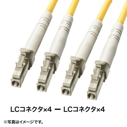 受注商品 防水 光ファイバケーブル シングル9μm、LC×4-LC×4、10m 高強度 ブラック HKB-LCLCWPRB1-10 サンワサプライ 送料無料 新品