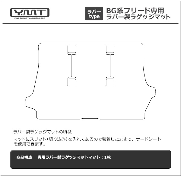 楽天市場 送料無料 新型フリード フリードハイブリッド Gb系全車種 ラバー製ラゲッジマット Ymt ｙ ｍｔ