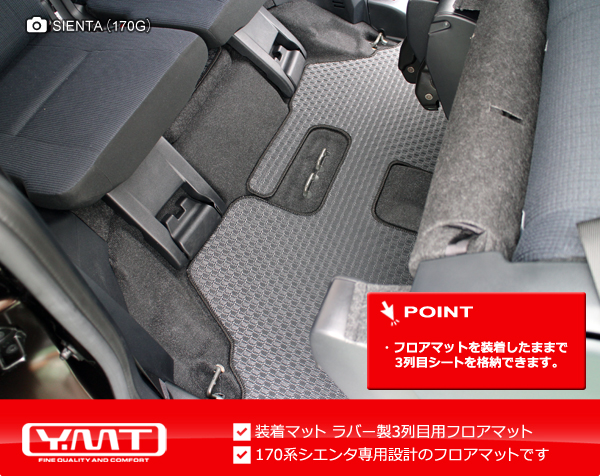 【楽天市場】新型 シエンタ 170系ラバー製フロアマット+ラゲッジマット+ステップマットYMTフロアマット：Y・MT