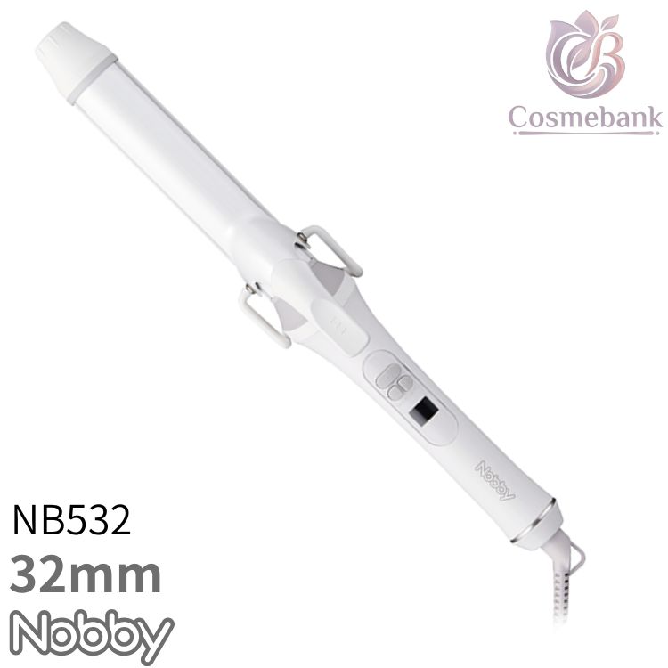 37%OFF！｜Nobby ノビー カールアイロン NB532 32mm ホワイト｜テスコム プロ仕様 ヘアアイロン コテ ロングバレル ナノセラミック 29段階温度調節 60～200℃ 巻き髪 ゆるふわ くっきり サロン専売品 正規品　YG
