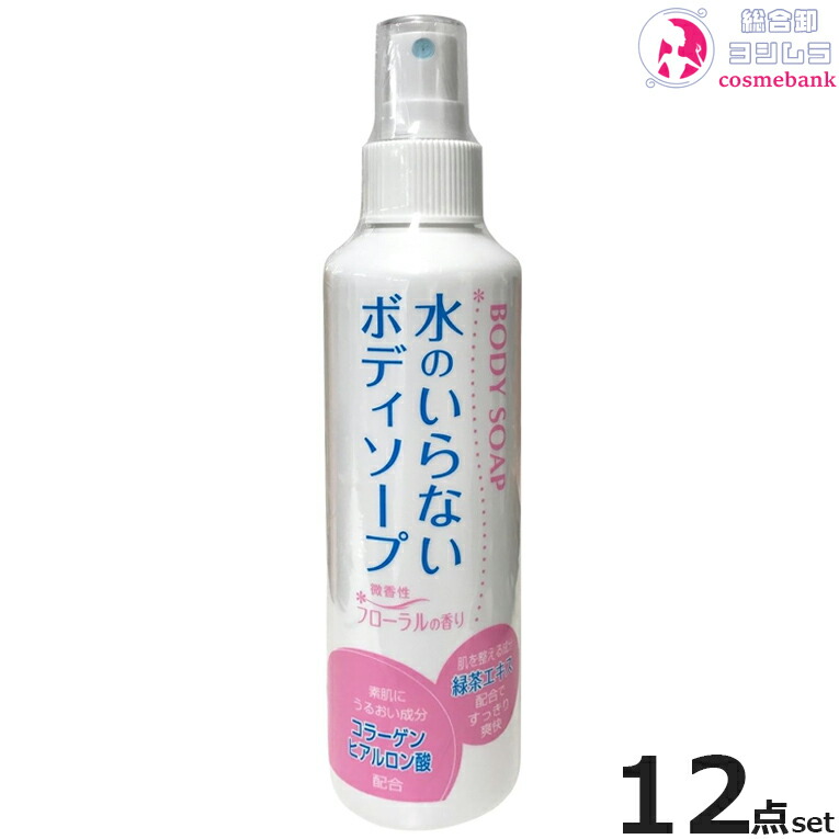 【１２本仕掛ける・貨物輸送無料！構成要素一画客体外】水のいらない上半身石ケン 200mL｜うしろ押し式・介護・不仕合わせ・病み煩い・ケガなどで一風呂出来ない潮どきに助けになる・日本製