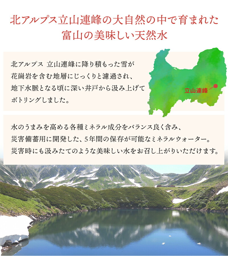 市場 北アルプス 長期保存 ミネラルウォーター 保存水 ※代引き不可 常温保存 メーカー直送 5年保存 2L×6本入