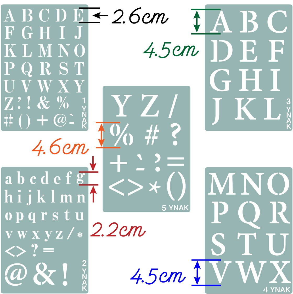 楽天市場 ステンシルシート アルファベット 大 小文字 数字 均等 テンプレート ステンシルプレート 型 メッセージ ジャーナルカード グリーティング 26cm 18cm 枚 Ynak Ynak 楽天市場店