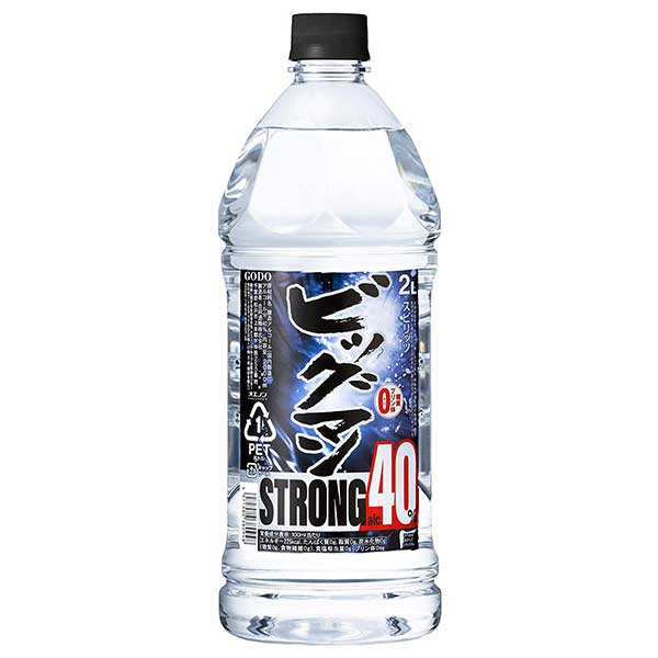 合同 ビッグマンストロング 40度 [PET] 2L 2000ml × 6本[ケース販売]送料無料(本州のみ)[合同酒精 オノエン スピリッツ 日本 138094]ギフト プレゼント 贈り物 お祝い 内祝い お返し 誕生日プレゼント 父の日 敬老の日