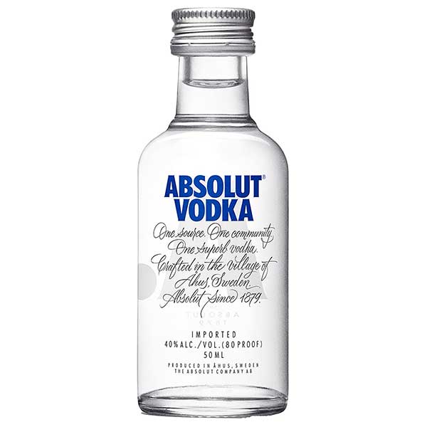 アブソルート ウォッカ 40度 50ml &times; 120本[ケース販売] 送料無料(本州のみ) [ペルノ スウェーデン ウォッカ]【ギフト不可】ギフト プレゼント 贈り物 お祝い 内祝い お返し 誕生日プレゼント 父の日 敬老の日｜ハードリカー　店