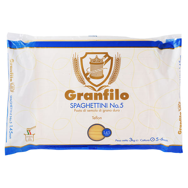 グランフィーロ スパゲッティ No.５(1.45mm) [袋] 3kg 3000g &times; 5袋[ケース販売][モンテ イタリア パスタ 034025]ギフト プレゼント 贈り物 お祝い 内祝い お返し 誕生日プレゼント 父の日 敬老の日｜ハードリカー　店