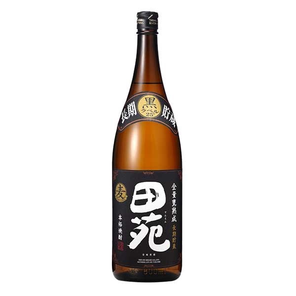 田苑 黒ラベル 麦 25度 [瓶] 1.8L 1800ml &times; 6本[ケース販売] [田苑酒造 麦焼酎 むぎ焼酎 乙類 日本 鹿児島県]ギフト プレゼント 贈り物 お祝い 内祝い お返し 誕生日プレゼント 父の日 敬老の日｜ハードリカー　店