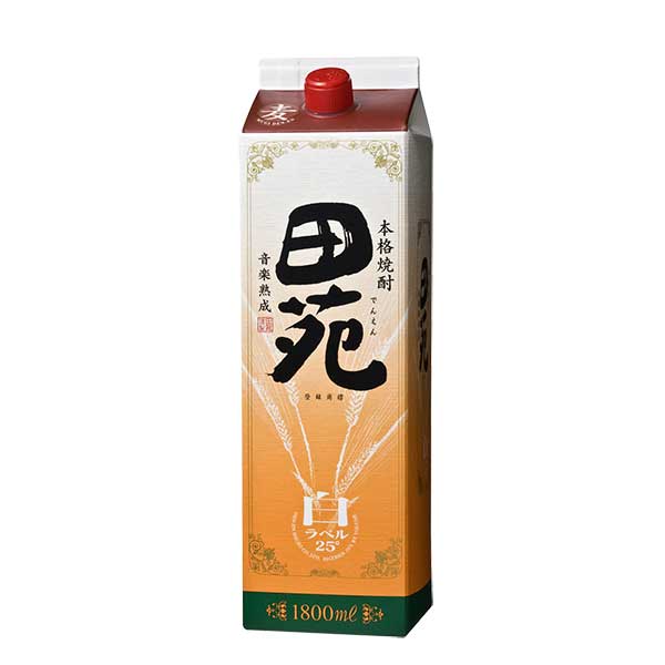 田苑 白ラベル 麦 25度 紙パック 1.8L 1800ml x 6本 ケース販売 田苑酒造 麦焼酎 乙類 日本 鹿児島県 絶対一番安い