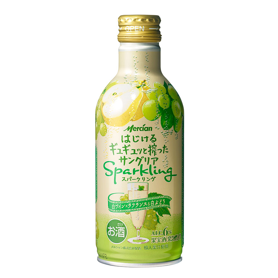 メルシャン はじけるギュギュッと搾ったサングリア スパークリング 白ワイン×ラフランス＆白ぶどう 290ml×24本[ケース販売] 送料無料(本州のみ) [メルシャン 日本 スパークリングワイン 甘口 422581]ギフト プレゼント 贈り物 お祝い
