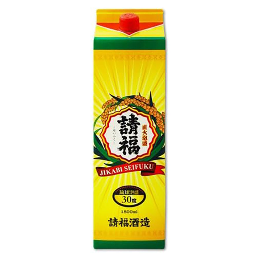 請福直火 30度 [パック] 1.8L 1800ml &times; 6本[ケース販売][請福酒造 泡盛 焼酎 日本 沖縄]ギフト プレゼント 贈り物 お祝い 内祝い お返し 誕生日プレゼント 父の日 敬老の日｜ハードリカー　店