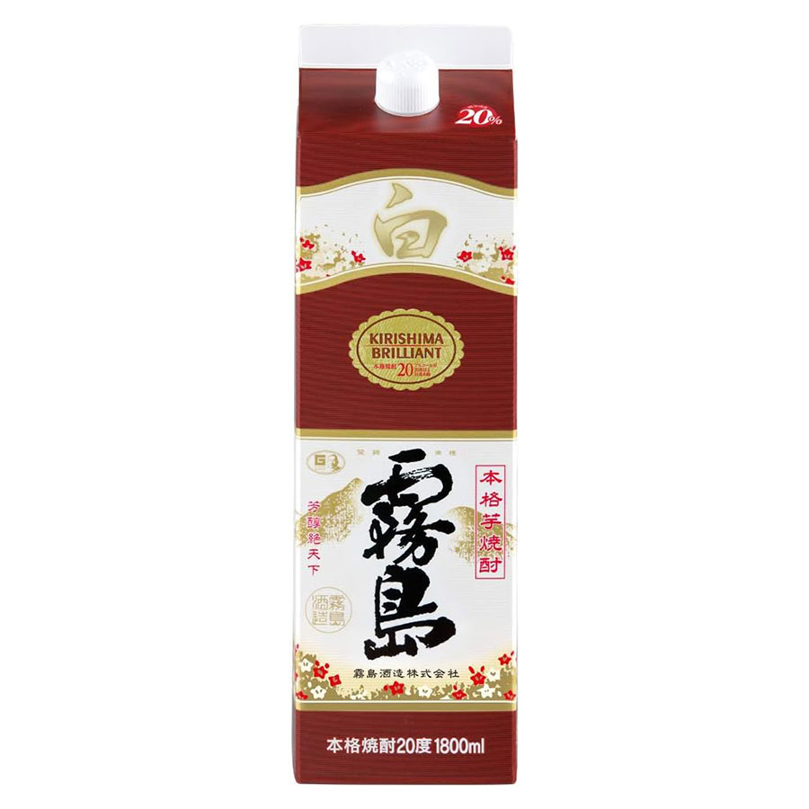 白霧島 芋 20度 [パック] 1.8L 1800ml x 6本[ケース販売] 送料無料(本州のみ) [霧島酒造 芋焼酎 いも焼酎 日本 宮崎県]