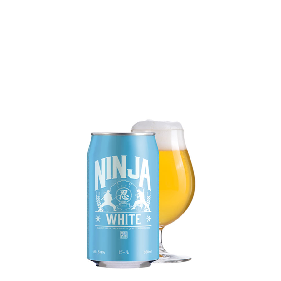 NINJA WHITE 忍者 ニンジャ ホワイト 5度 [缶] 350ml x 72本[3ケース販売] 送料無料(本州のみ) [NB 国産ビール 日本]｜ハードリカー　店